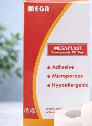 (شريط لاصق طبي شفاف  – PE) MEG PLAST Transparent PE Tape 10cm