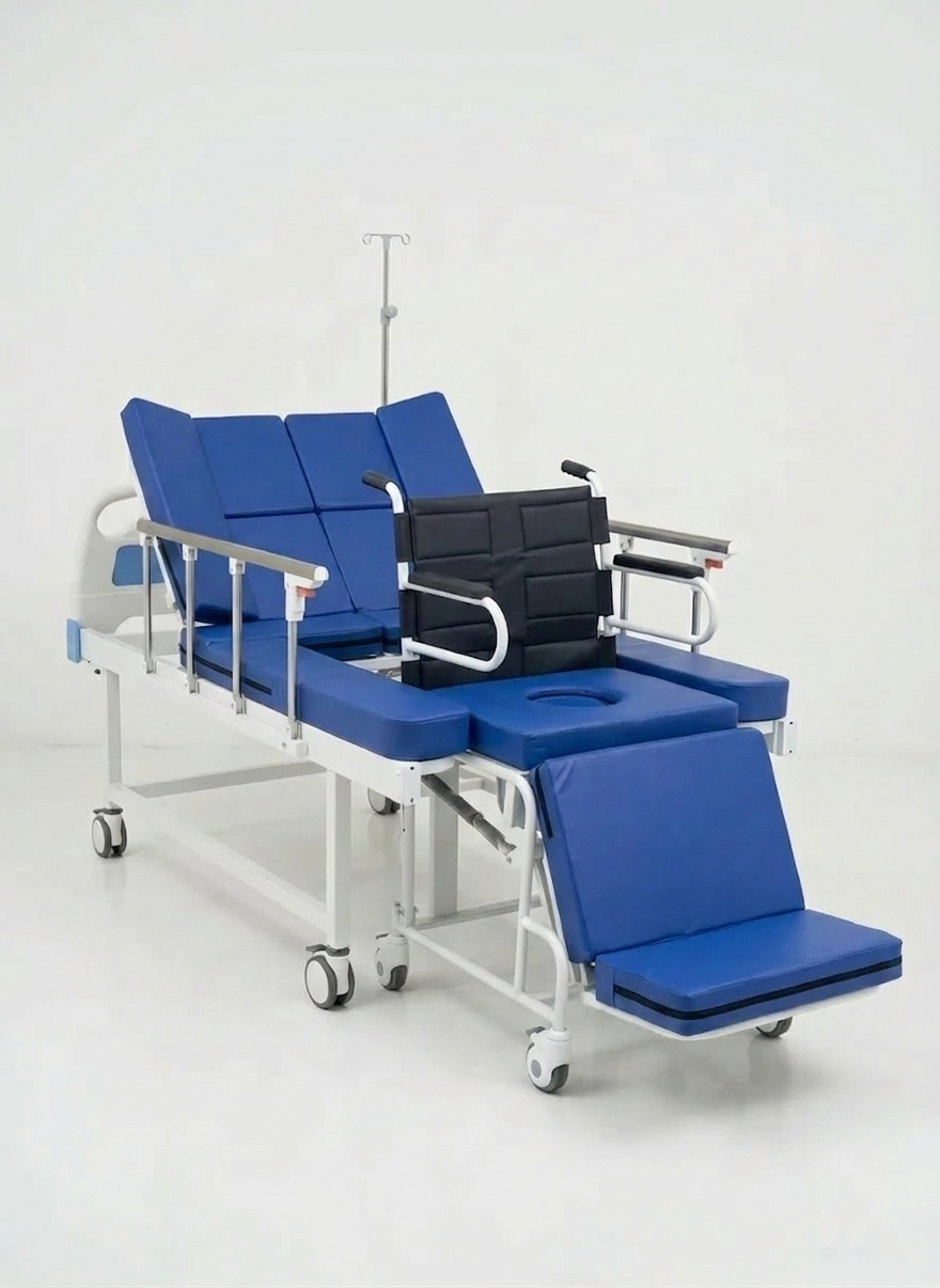 سرير طبي يدوي 7 حركات يتحول إلى كرسي مريض